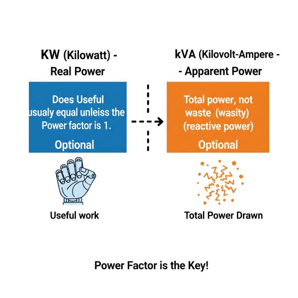 &iquest;Cu&aacute;l es la diferencia entre KW y KVA?